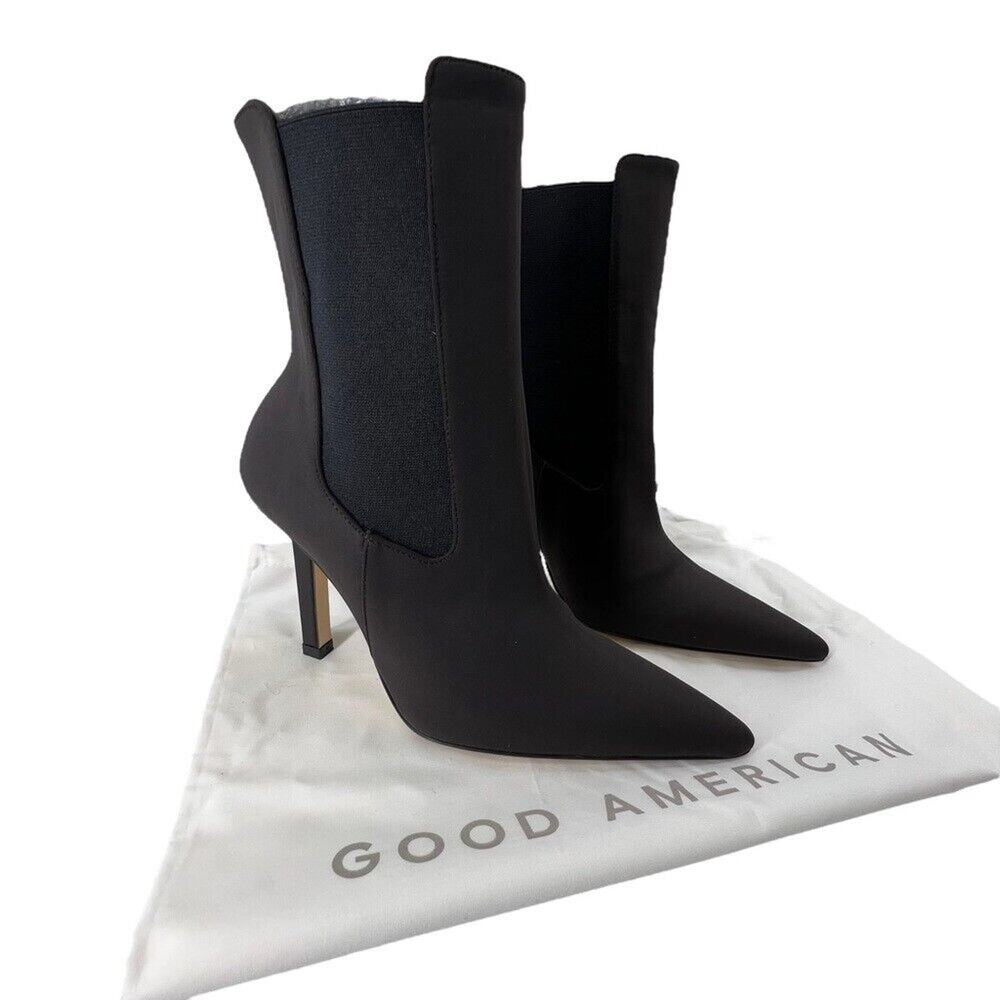 Good American NEW High Kickstand Suede Bootie Size 6.5 Chocolate Brown Heels